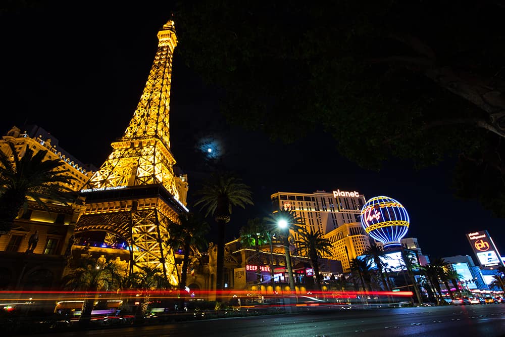Eiffel Tower and Paris Hotel in Las Vegas, Nevada.