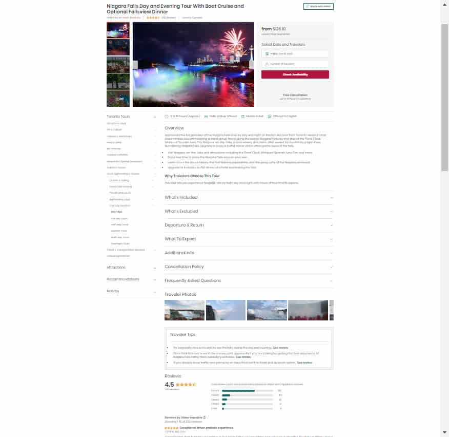 make booking - product details