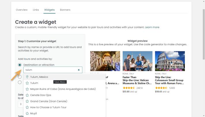 widget builder-destination-search