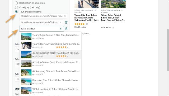 widget builder-curates list-search