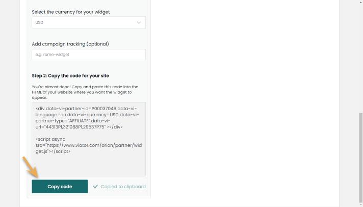 widget builder-curates list-copy code